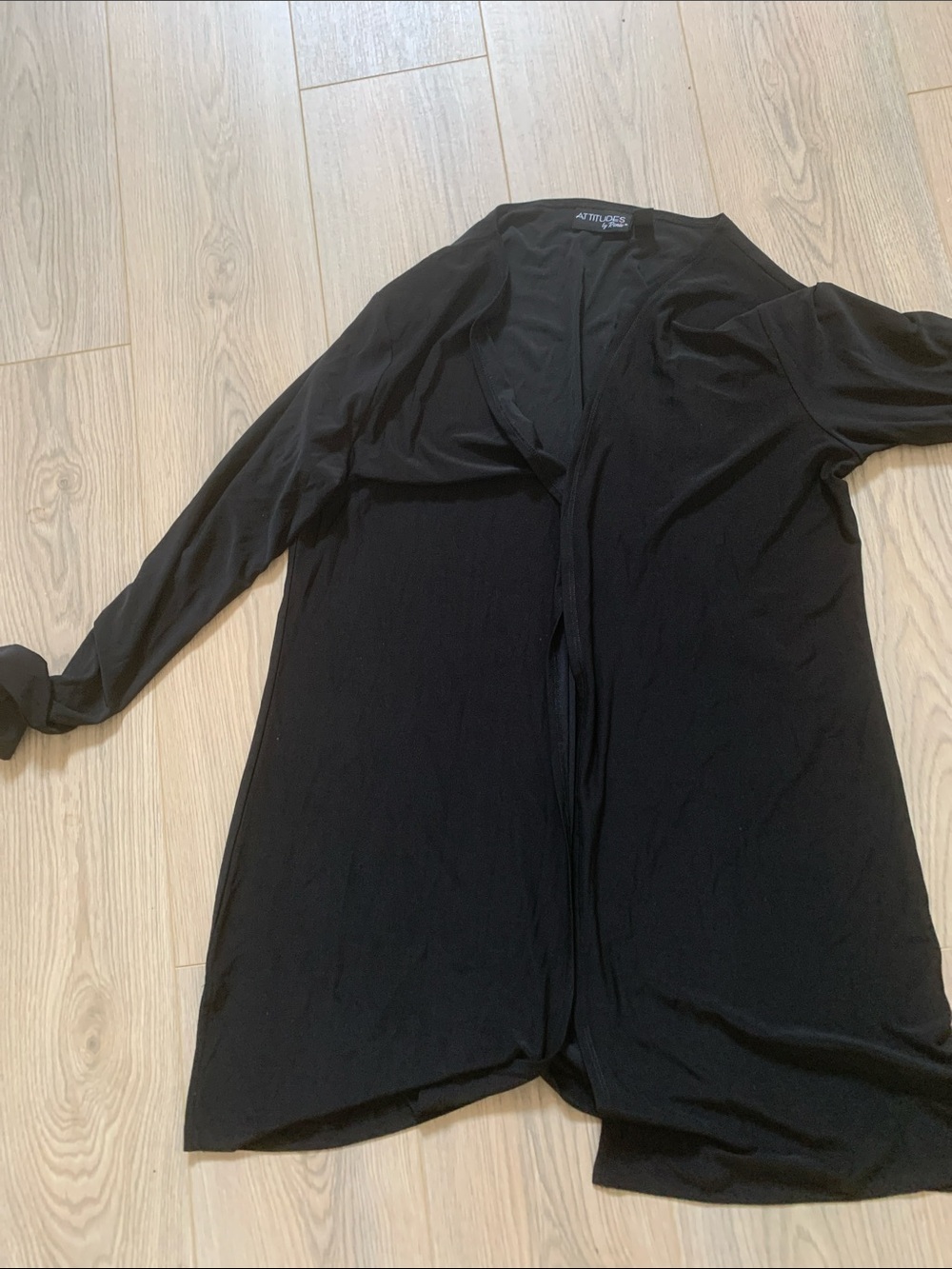 Attitudes by Renee Black Long Sleeve Open Cardigan